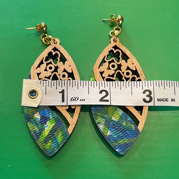 TRASHformation Upcycled Wood Earrings - Picture 3 of 5